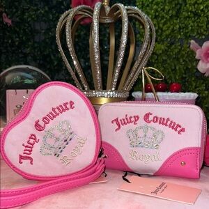 🩷🍒Juicy Couture pink Royal couture wallet set